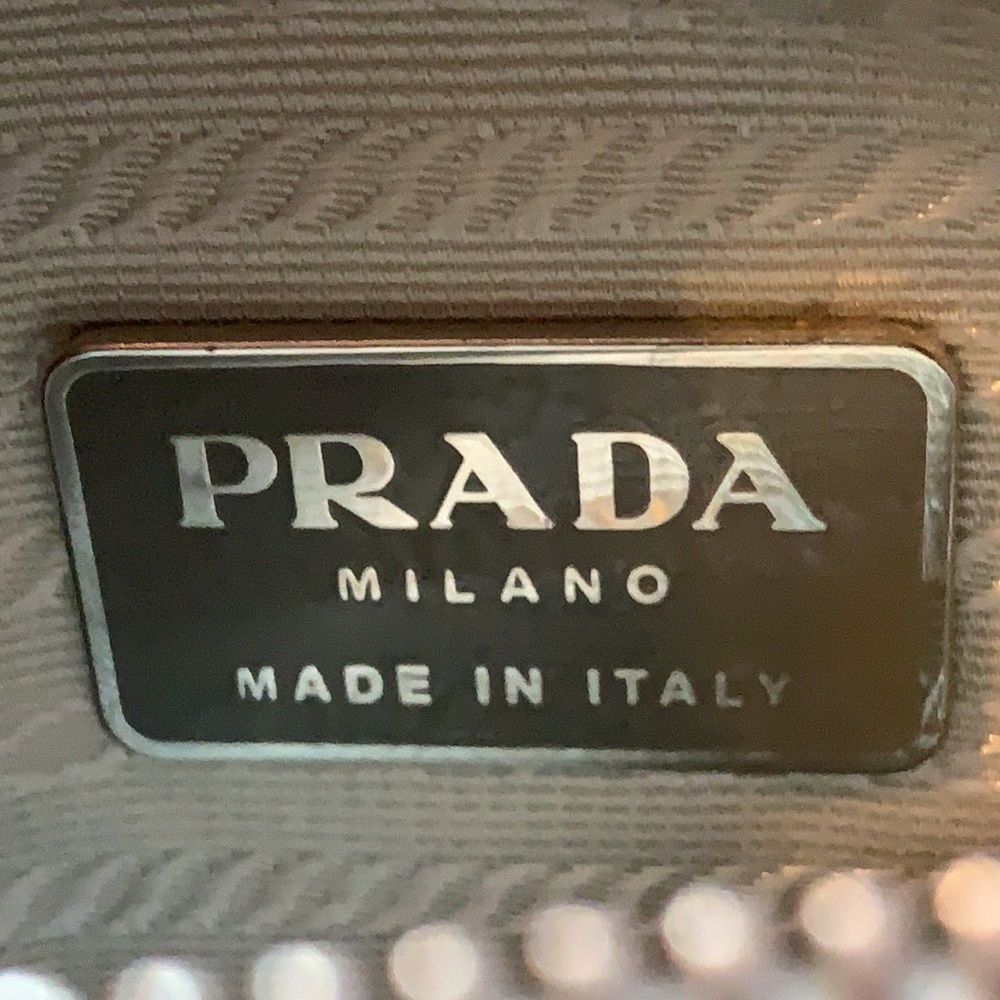 Vintage Prada Sport Bike Lux Pochette Wristlet Argento Gray Made in Italy - Picture 13 of 17